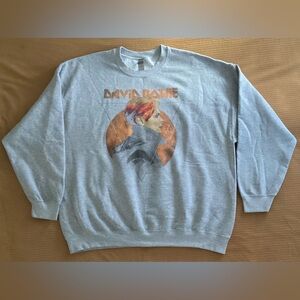 Gildan David Bowie Gray Graphic Crewneck Sweatshirt